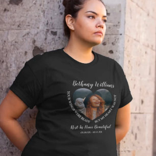 T-Shirt Memorial de Foto Cardíaca Personalizada Mo