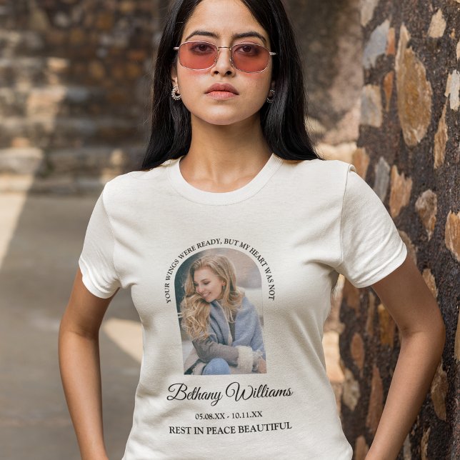 T-Shirt Memorial de Foto Personalizada Moderna (Criador carregado)