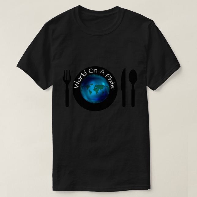 T-Shirt Men S M L XL World Em Uma Placa (Frente do Design)