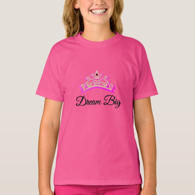 T-shirt Menina América dos EUA Sonho Grande Tiara (Frente)
