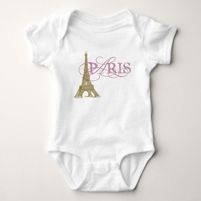 T-shirt Menina Bebê Paris (Frente)