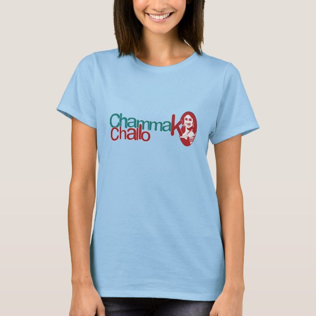 T-shirt Menina bonita de Chammak Challo no Hindi (Frente)