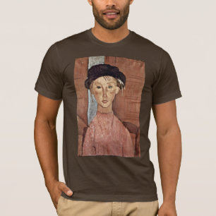 T-shirt Menina com o chapéu por Modigliani Amedeo