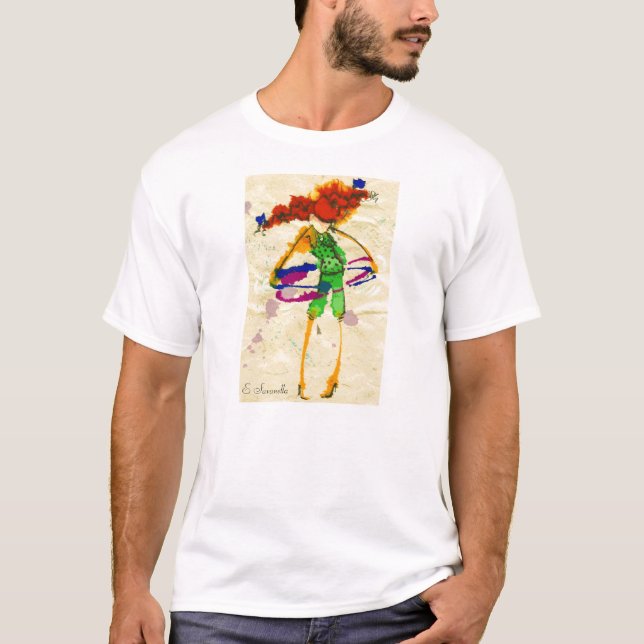 T-shirt menina da aro do hoola (Frente)