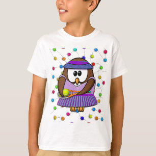 T-shirt menina da tênis-coruja