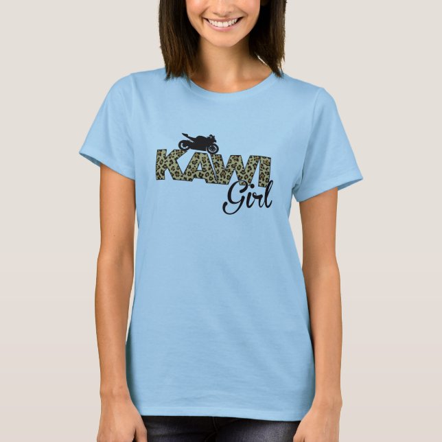 T-shirt Menina de Kawi - impressão do leopardo (Frente)