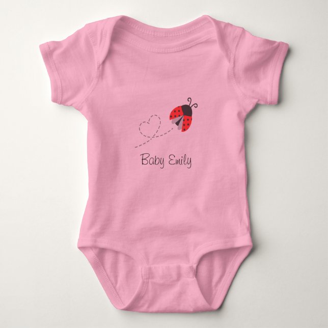 T-shirt Menina de Ladybug fofa Personalizada (Frente)