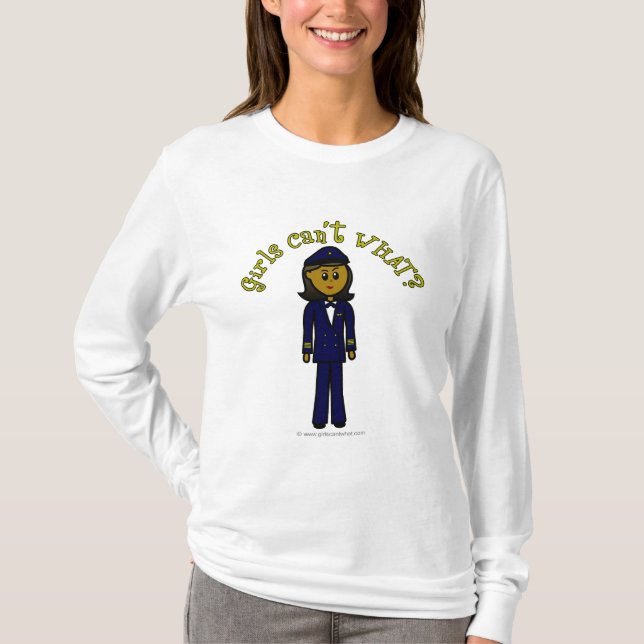T-shirt Menina de piloto escuro (Frente)