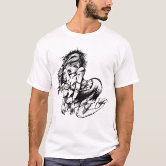 T-shirt menina do zombi para homens