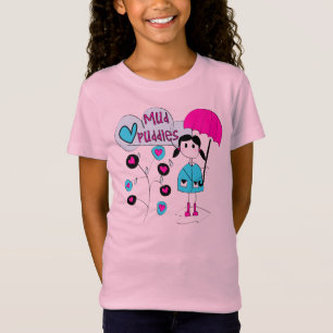 T-shirt Menina eu amo poças de lama