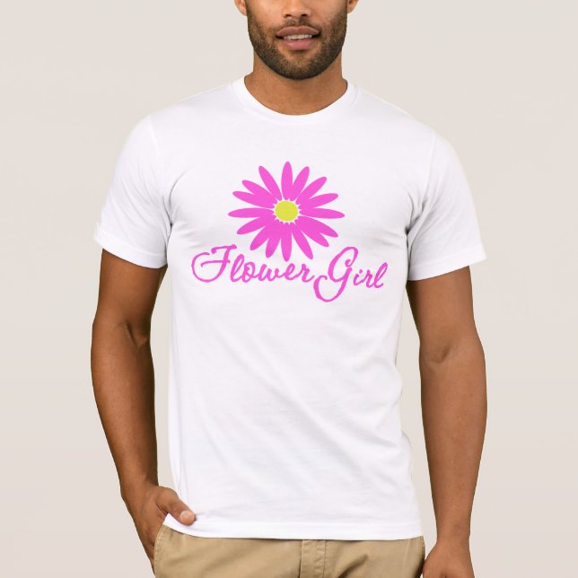T-shirt Menina Flor Margarida/ Rosa (Frente)