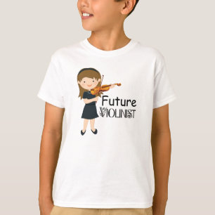 T-shirt Menina futura bonito do jogador do violino