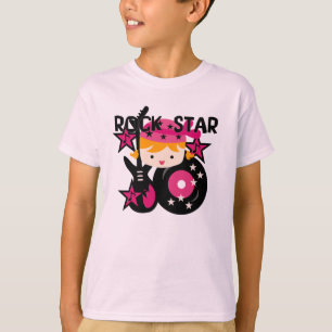 T-shirt Menina loura da estrela do rock