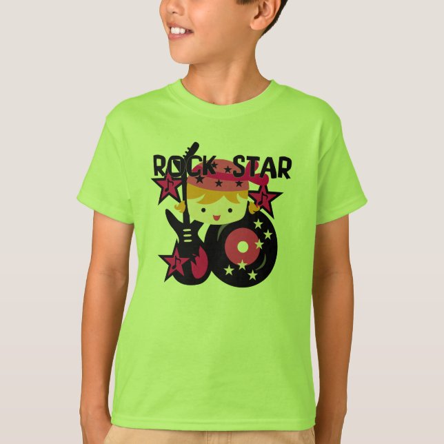 T-shirt Menina loura da estrela do rock (Frente)