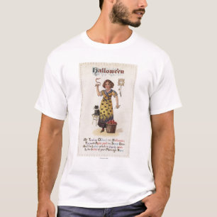 T-shirt Menina no vestido do gato preto com gato preto
