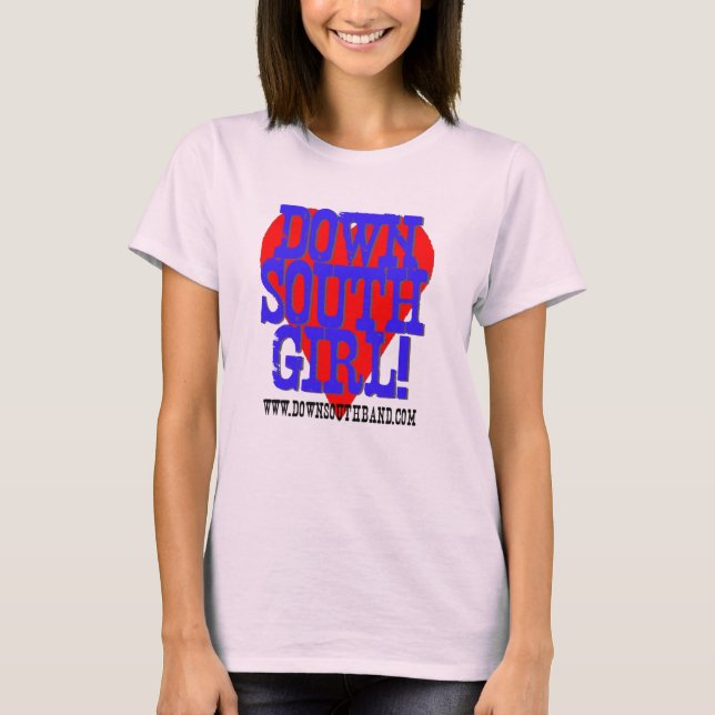T-shirt Menina para baixo sul (Frente)