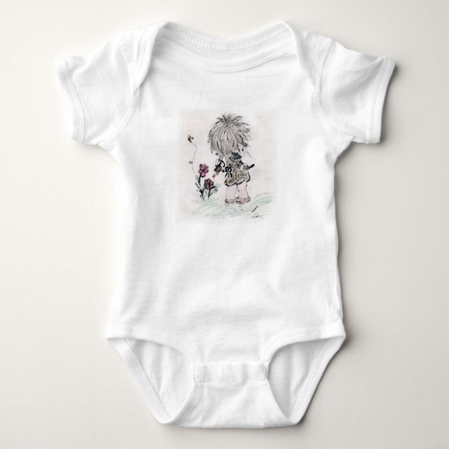 T-shirt Menina segurando um Kitten (Frente)