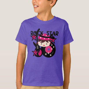 T-shirt Menina triguenha da estrela do rock