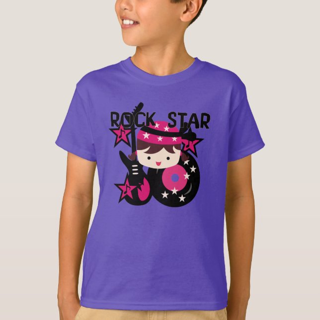 T-shirt Menina triguenha da estrela do rock (Frente)