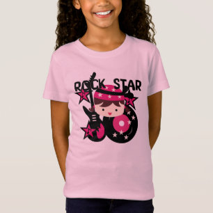 T-shirt Menina triguenha da estrela do rock