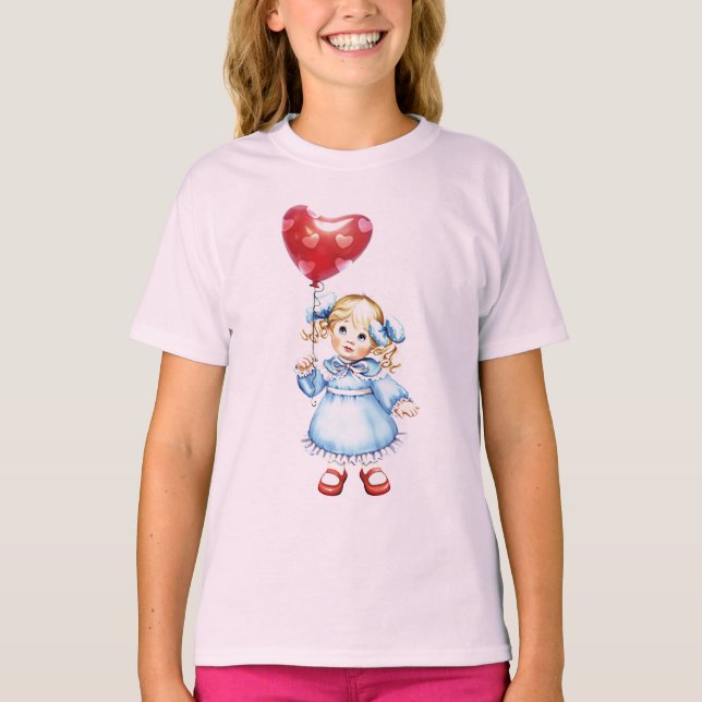 T-shirt Menina Vestida Azul (Frente)