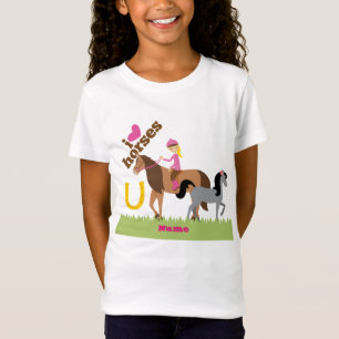 T-shirt Meninas Adoram Cavalos Bonitos Presentes Personali