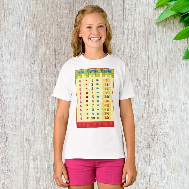 T-Shirt Meninas de Seis Vezes Mesas (Criador carregado)
