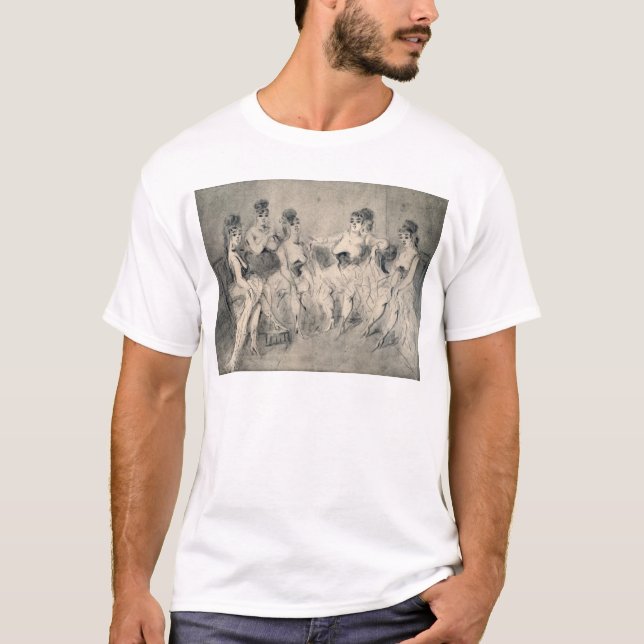 T-shirt Meninas em um burdel (Frente)