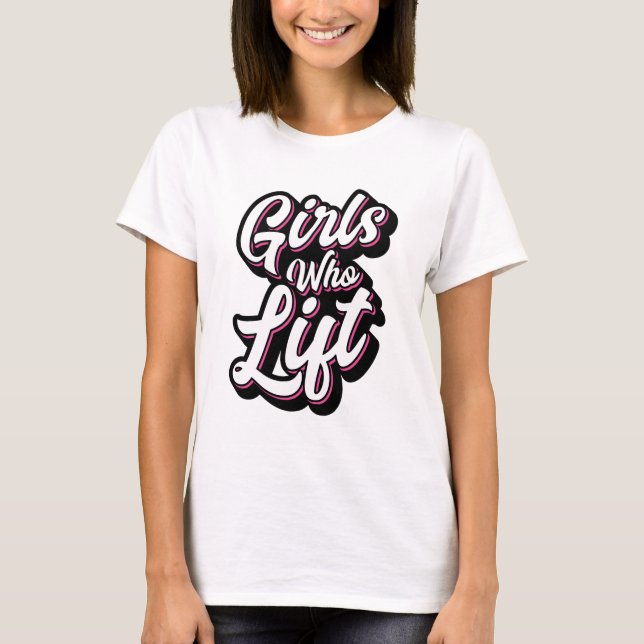 T-shirt Meninas Que Levantam Script (Frente)