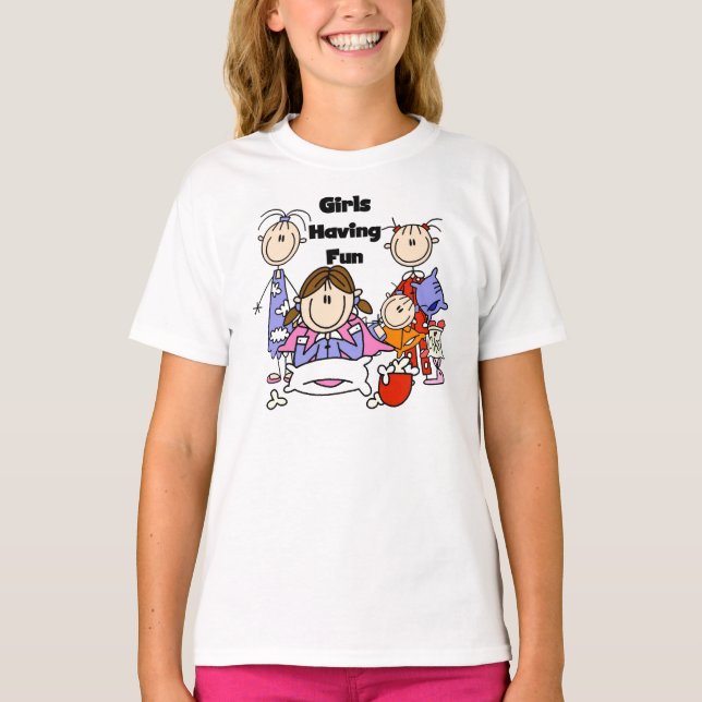 T-shirt Meninas que têm o divertimento (Frente)