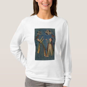 T-shirt Meninas que voam papagaios, pintura popular de