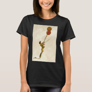 T-shirt Menino Antigo com Balões Vermelhos em uma Festa de