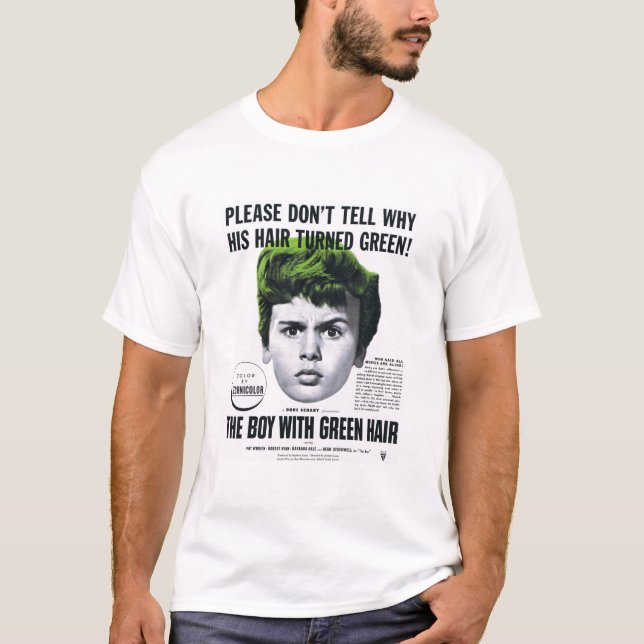 T-shirt - menino com cabelo verde - 1948 (Frente)