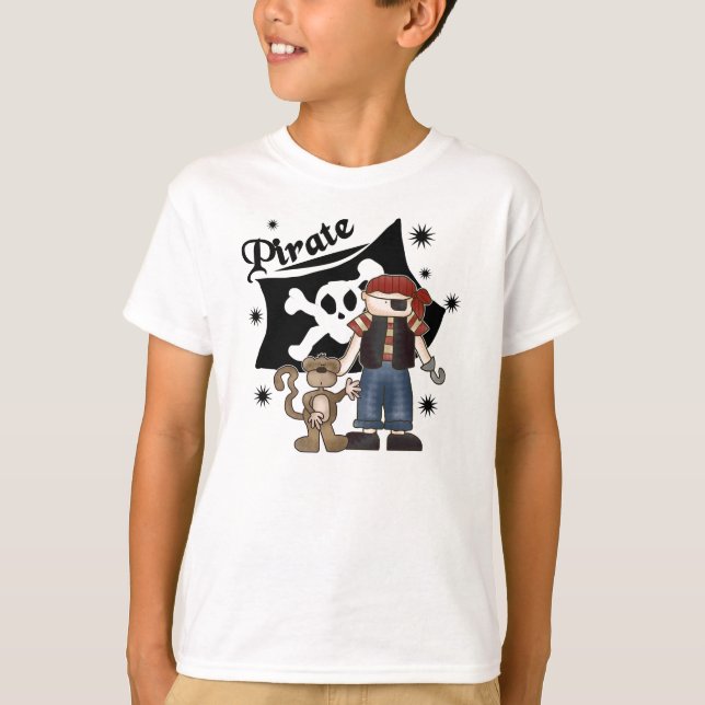 T-shirt Menino e macaco do pirata (Frente)