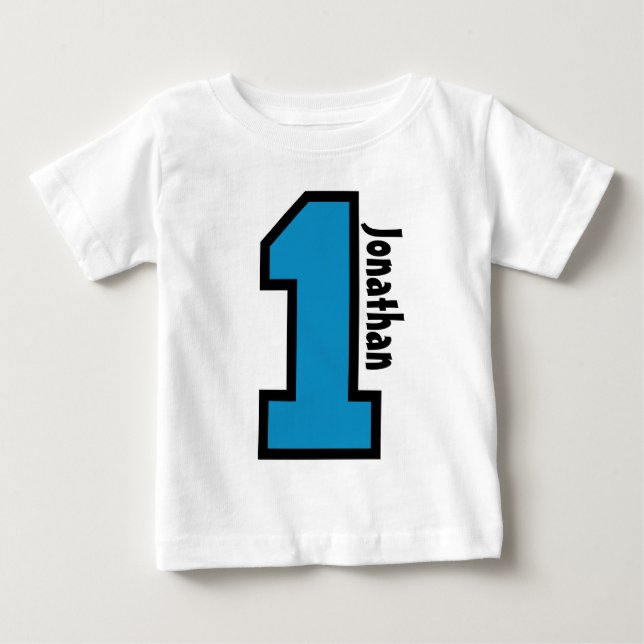 T-shirt Menino primeiro aniversario Desportivo Número Um A (Frente)