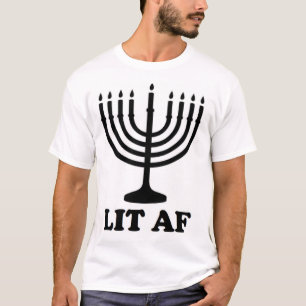 T-shirt Menorah engraçada Hanukkah chanukah iluminou feri