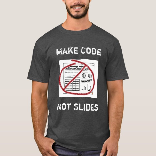 T-shirt Menos Slideware mais software (Frente)