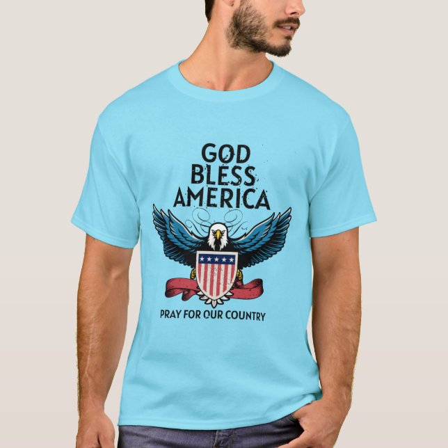 T-Shirt Mens da América deus abençoe (Frente)