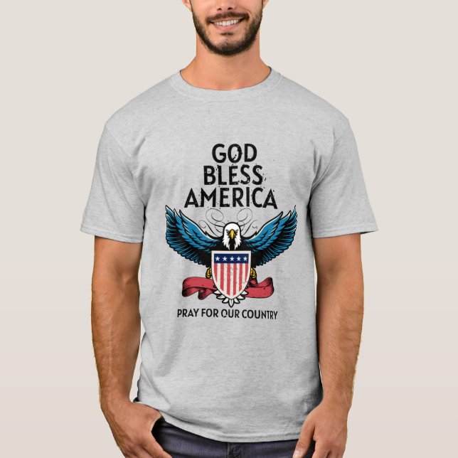 T-Shirt Mens da América deus abençoe (Frente)