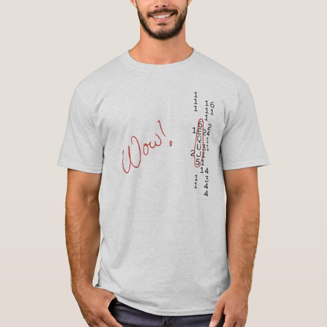 T-shirt Mensagem de SETI do sinal do wow (Frente)