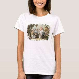 T-shirt Mercado de linho, Roseau, Dominica, c.1780 (o óle