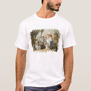 T-shirt Mercado de linho, Roseau, Dominica, c.1780 (o óle