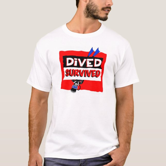 T-shirt Mergulhado sobrevivido (Frente)