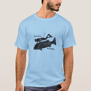T-shirt Mergulhador subaquático de Spearfishing do vintag