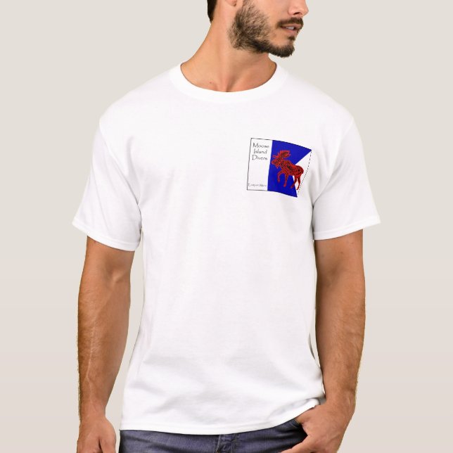 T-shirt Mergulhadores da ilha dos alces - bandeira alfa (Frente)