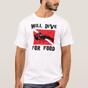 T-shirt Mergulhará para a comida embandeiram para baixo
