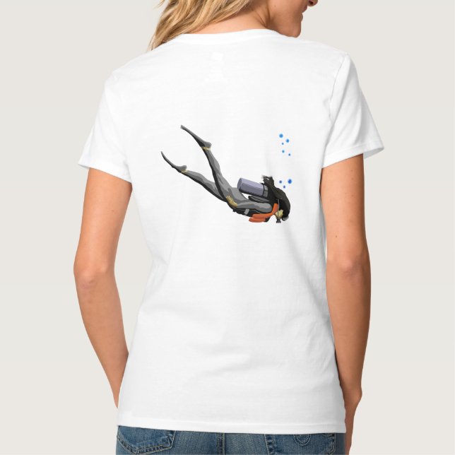 T-shirt Mergulho autónomo da mulher (Verso)