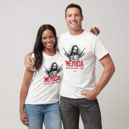 T-shirt Merica, temos armas e Jesus