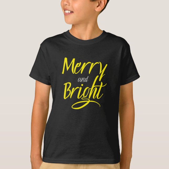 T-Shirt : Merry and Bright (black) (Frente)