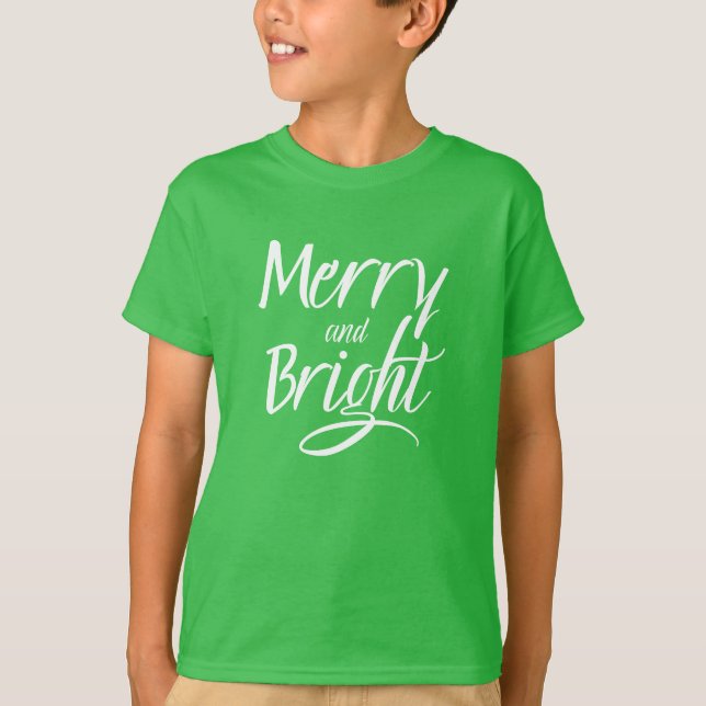 T-Shirt : Merry and Bright (green) (Frente)